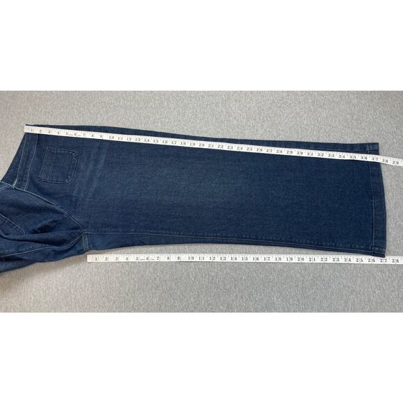 J Jill Jeans Womens 14P Blue Denim Cotton Blend Stretch Wide Leg - Picture 6 of 6